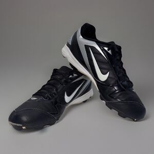 Nike Keystone Low Youth Baseball Cleats Size 2Y Black Silver 375561-011